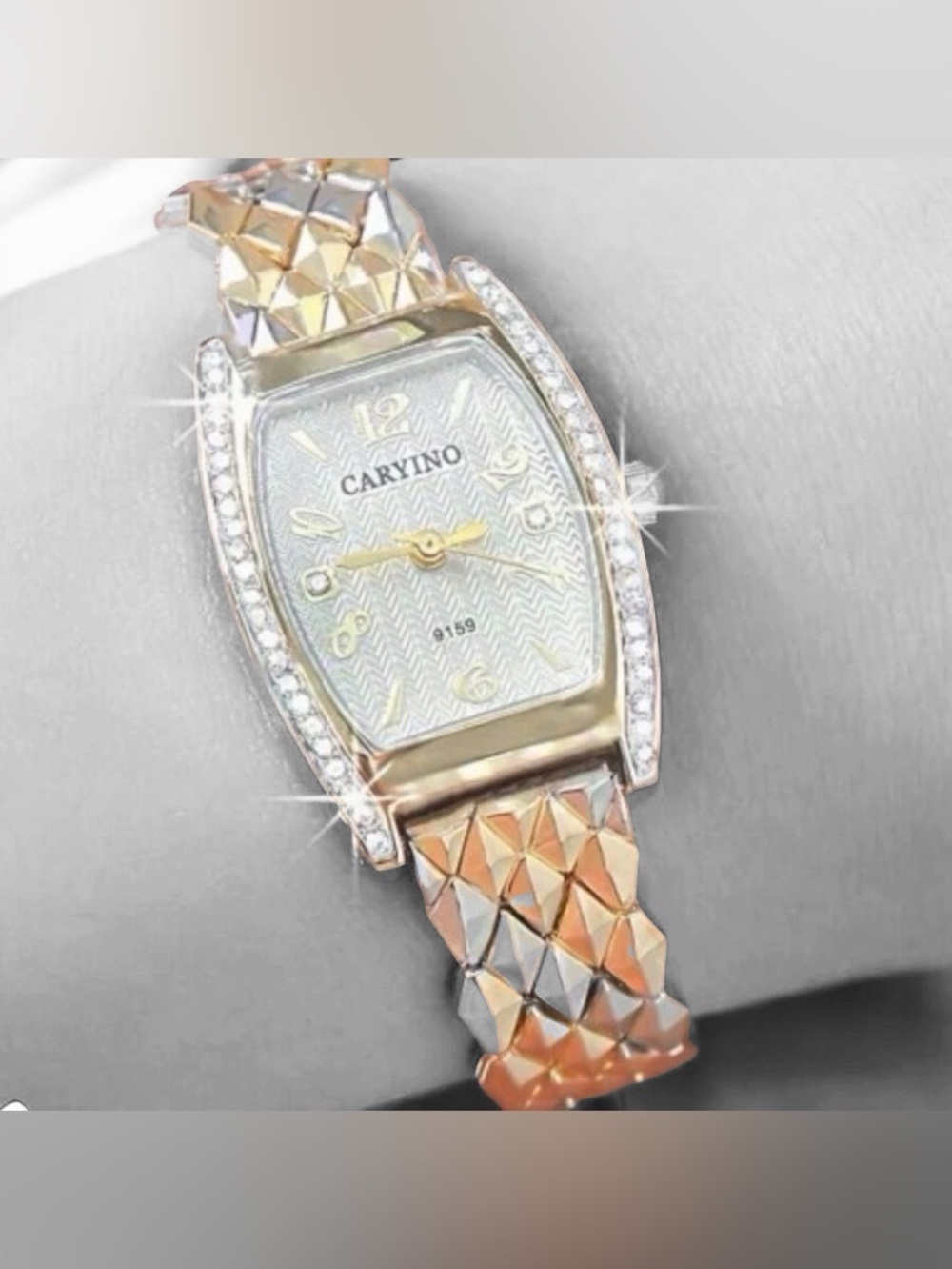 Caryino Two-Tone Crystal Accent Women's Watch - Rose Gold & Silver